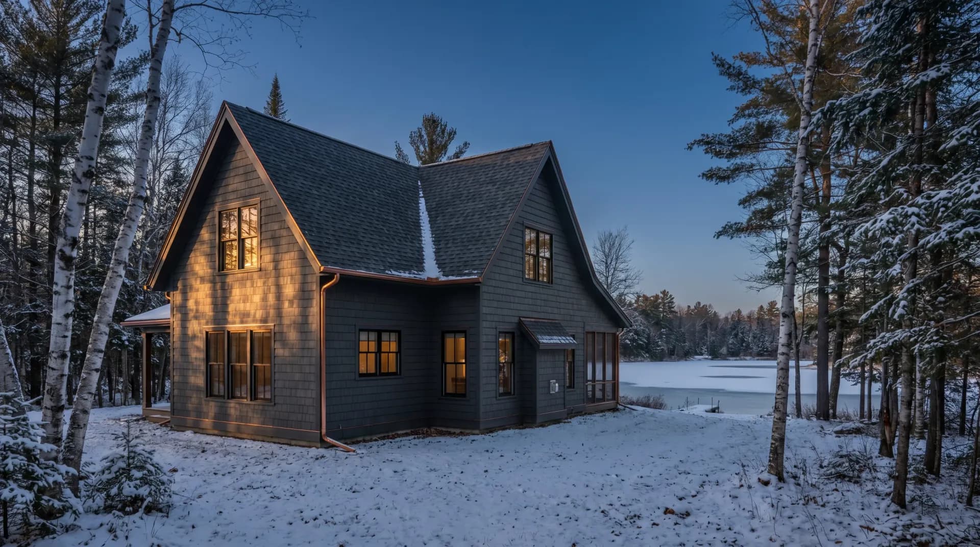Two-story central Minnesota farmhouse with new GAF Timberline HDZ architectural shingles